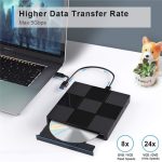 009 mit USB-Anschluss für Laptop-Computer Externes DVD-Laufwerk USB 3.0 + Typ-C-Adapter – Bild 2