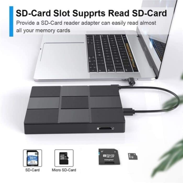 009 mit USB-Anschluss für Laptop-Computer Externes DVD-Laufwerk USB 3.0 + Typ-C-Adapter – Bild 3