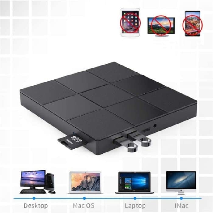 009 mit USB-Anschluss für Laptop-Computer Externes DVD-Laufwerk USB 3.0 + Typ-C-Adapter – Bild 4