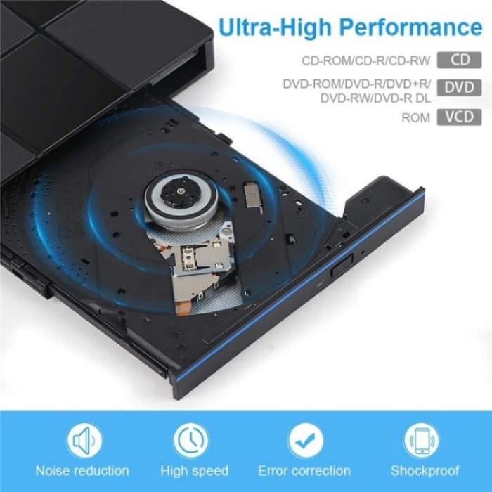 009 mit USB-Anschluss für Laptop-Computer Externes DVD-Laufwerk USB 3.0 + Typ-C-Adapter – Bild 5