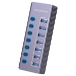 U307 Aluminiumlegierung 7-Port Splitter 5Gbps High Speed ​​USB 3.0 Hub mit unabhängigem Schalter