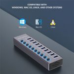 U310 10-in-1 USB 3.0 Erweiterungs-HUB USB-Ladestation mit individuellem Schalter – Bild 4