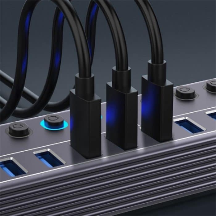 U310 10-in-1 USB 3.0 Erweiterungs-HUB USB-Ladestation mit individuellem Schalter – Bild 7