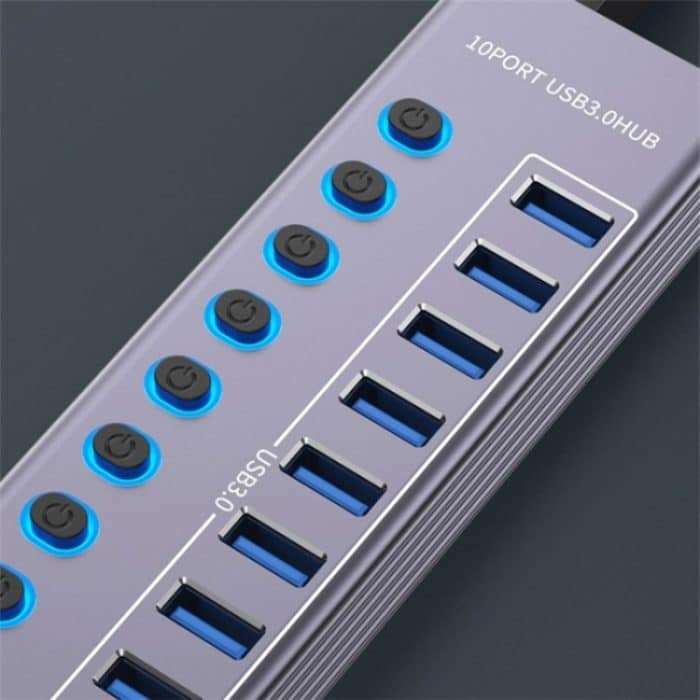 U310 10-in-1 USB 3.0 Erweiterungs-HUB USB-Ladestation mit individuellem Schalter – Bild 8