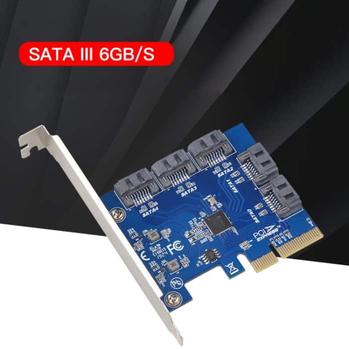 5-Port Nicht-RAID SATA III 6Gb/s PCIe x4 Controllerkarte – Bild 2