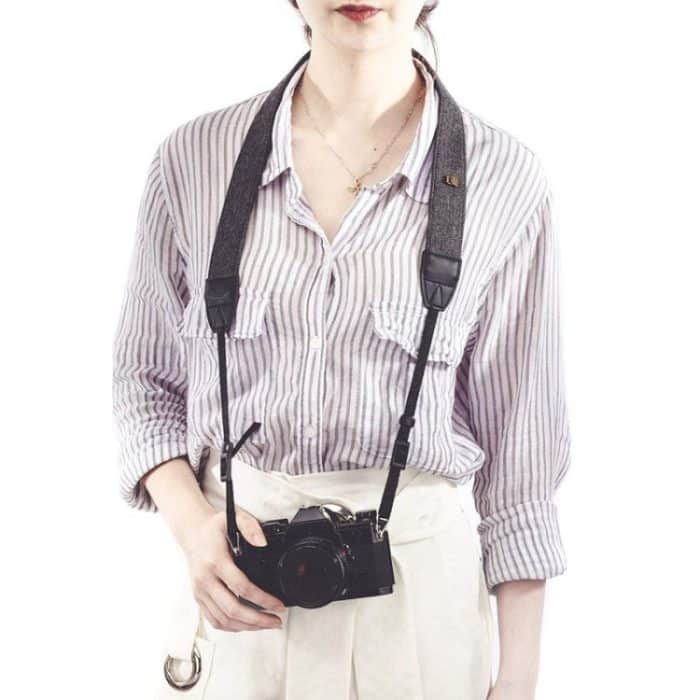 Kameragurt aus Canvas, Umhänge-Schultergurt mit Schnellverschlüssen für DSLR/SLR-Kamera – Bild 9