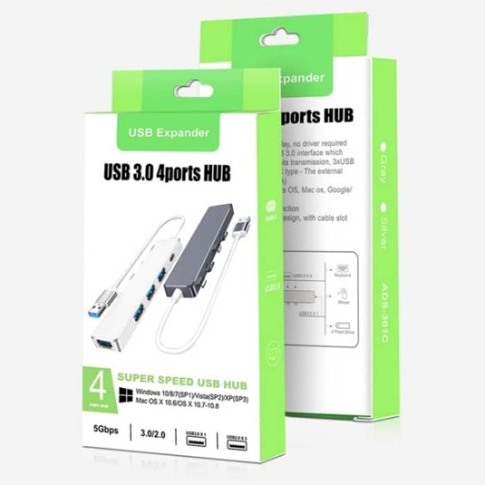 ADS-301A USB 3.0 auf Typ-C + USB 3.0 / 2.0 4-Ports Hub Laptop Expander, ADS-301A – Bild 7