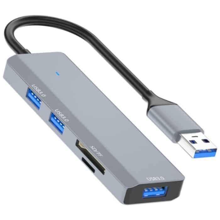 ADS-310A USB-Adapter auf 3 x USB 3.0 + 2 x Kartenleser-Steckplätze Multi-Port-Hub – Bild 1