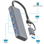 ADS-305D USB / Typ-C zu USB3.0 4-Ports USB HUB Computer Laptop Adapter Dockingstation – Bild 4