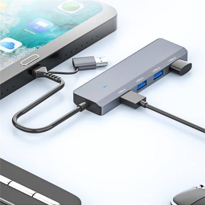 ADS-305D USB / Typ-C zu USB3.0 4-Ports USB HUB Computer Laptop Adapter Dockingstation – Bild 6