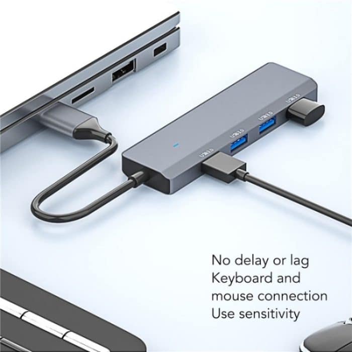 ADS-305A Aluminiumlegierung USB auf 4-Ports USB3.0 USB HUB Laptop Adapter Dockingstation – Bild 6