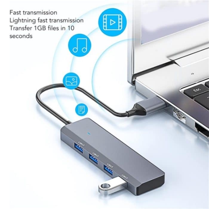 ADS-305A Aluminiumlegierung USB auf 4-Ports USB3.0 USB HUB Laptop Adapter Dockingstation – Bild 7