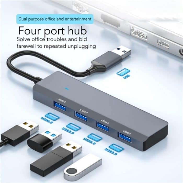ADS-305A Aluminiumlegierung USB auf 4-Ports USB3.0 USB HUB Laptop Adapter Dockingstation – Bild 8