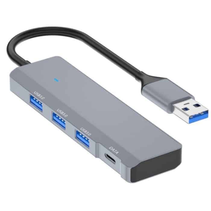 ADS-309A Aluminiumlegierung USB auf 3 x USB 3.0 + Typ-C Datenport-Erweiterungs-Hub-Adapter – Bild 1