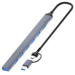 ADS-303D USB + Typ-C zu USB 3.0 + 6x USB 2.0 Splitter 7-in-1 Multifunktions-Hub
