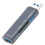 ADS-308A SD/TF-Kartenleser Aluminiumlegierung USB 3.0 + USB 2.0 Splitter Hub
