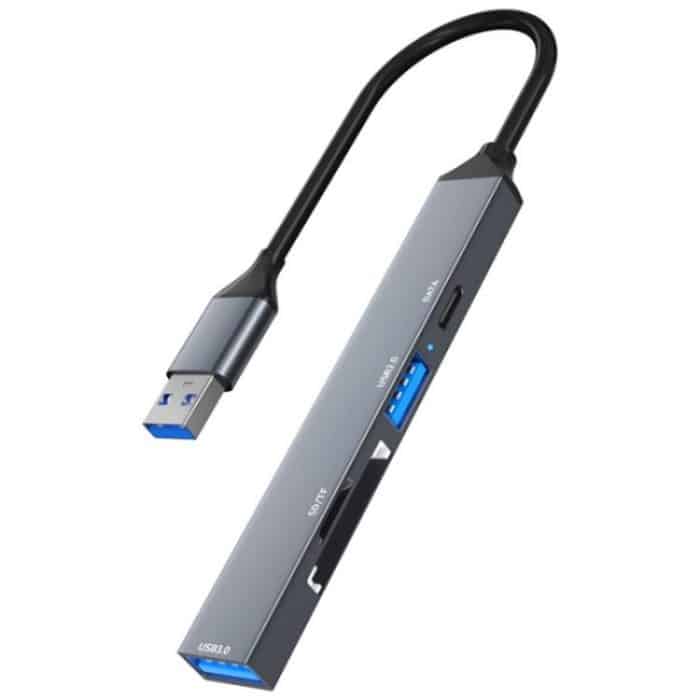 SYA0026650.jpg ADS-806A 5-in-1 Kartenleser USB-A auf USB3.0 + USB2.0 + Typ-C + SD/TF Slot USB Hub – Bild 1