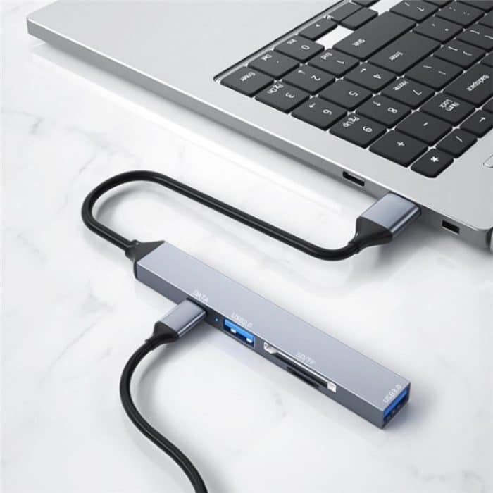 ADS-806A 5-in-1 Kartenleser USB-A auf USB3.0 + USB2.0 + Typ-C + SD/TF Slot USB Hub – Bild 5