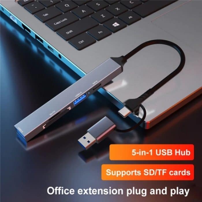 ADS-806D Typ-C + USB zu USB 3.0 Hub SD / TF Kartenleser Multifunktions-Dockingstation – Bild 5