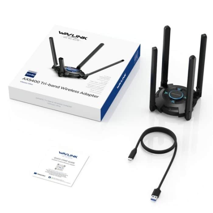 WAVLINK WN695X2 AX5400 USB WiFi 6 Dongle 4 Antennen Empfänger Tri-Band Wireless Adapter – Bild 9