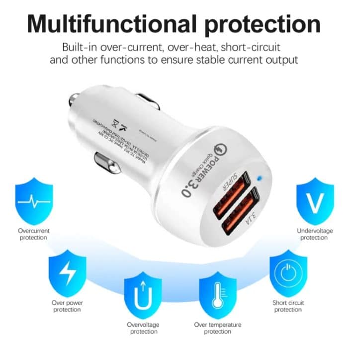 45 W USB QC3.0 30 W + USB 2.0 Voll kompatibles Autoladegerät – Bild 3