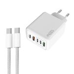 120 W PD3.0 3 Typ-C 2 USB Multi-Port-Schnellladegerät mit Typ-C auf Typ-C Kabel, EU-Stecker, EU Plug + C to C Cable