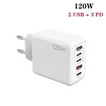 120 W PD3.0 3 Typ-C 2 USB Multi-Port-Schnellladegerät mit Typ-C auf Typ-C Kabel, EU-Stecker, EU Plug + C to C Cable – Bild 8