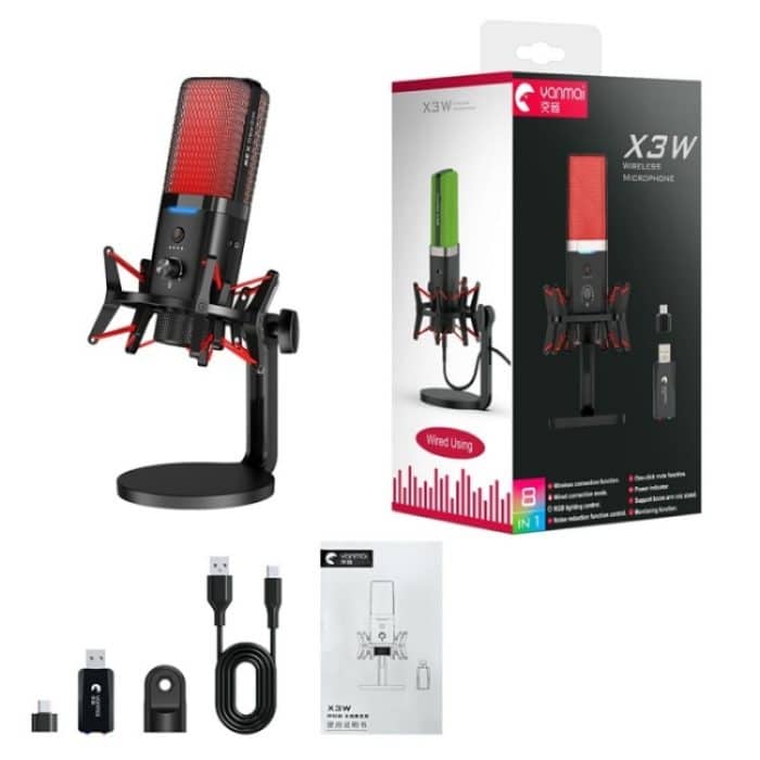 Yanmai X3W Kabelloses/kabelgebundenes Dual-Mode-RGB-Gaming-Mikrofon mit Rauschunterdrückung – Bild 11