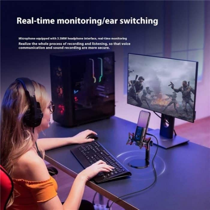 Yanmai X3W Kabelloses/kabelgebundenes Dual-Mode-RGB-Gaming-Mikrofon mit Rauschunterdrückung – Bild 4