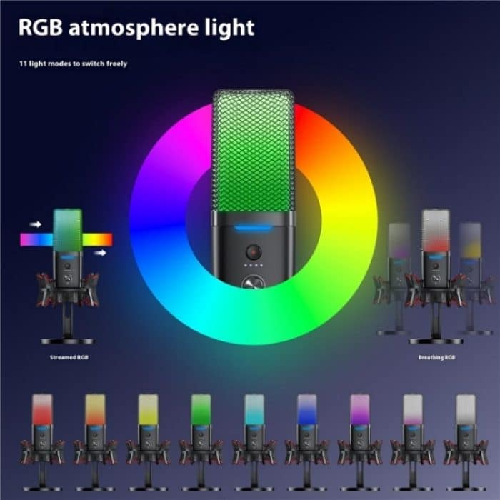 Yanmai X3W Kabelloses/kabelgebundenes Dual-Mode-RGB-Gaming-Mikrofon mit Rauschunterdrückung – Bild 5