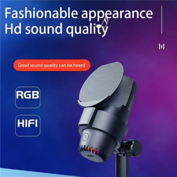 ME9 USB-Mikrofon ENC Rauschunterdrückung Desktop-Mikrofon mit RGB-Licht, ME9 – Bild 3