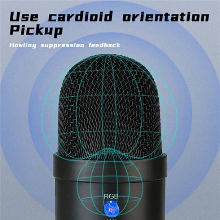 MU2000 Professionelles Desktop-Kondensatormikrofon mit Nierencharakteristik und RGB-Licht – Bild 7