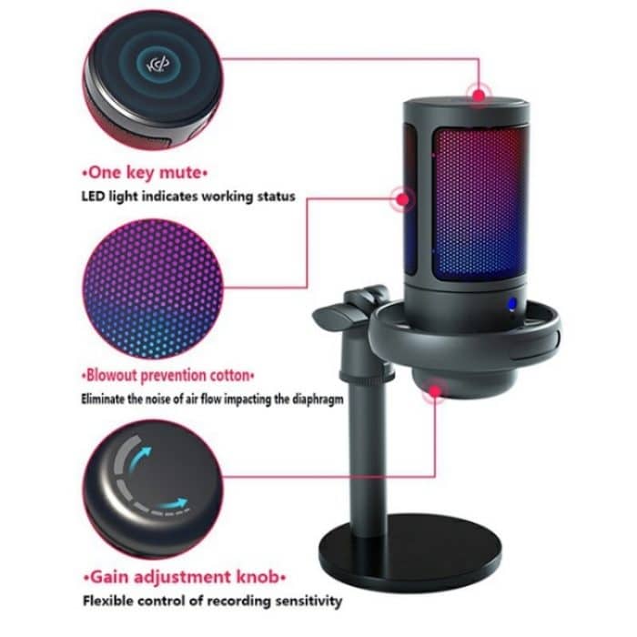 ME6S Professionelles Kondensatormikrofon USB-Desktop-Mikrofon – Bild 8
