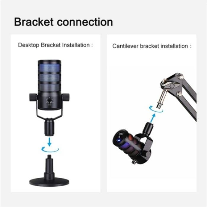 PDO RGB-Licht Live-Streaming Gaming Desktop Rauschunterdrückung Mikrofon – Bild 3