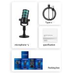 PDO RGB-Licht Live-Streaming Gaming Desktop Rauschunterdrückung Mikrofon – Bild 7