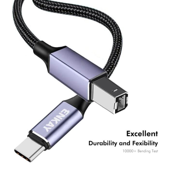 ENKAY ENK-CB170 USB C / Typ-C auf USB 2.0 B Druckerscanner Nylongeflochtenes Kabel, 0.5m, 1m, 2m – Bild 2