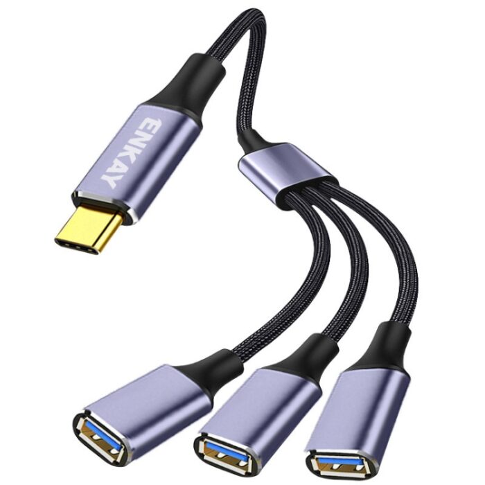 ENKAENK-CB171 Typ-C auf 3 USB 2.0 OTG Splitterkabel Verlängerungskabel, 0.5m, 1.2m – Bild 1
