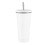 JUNSUNMAY 500 ml 304 Edelstahl Vakuum Wasserflasche Kaffeetasse mit Deckel und Strohhalm