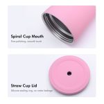 JUNSUNMAY 500 ml 304 Edelstahl Vakuum Wasserflasche Kaffeetasse mit Deckel und Strohhalm – Bild 3