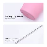 JUNSUNMAY 500 ml 304 Edelstahl Vakuum Wasserflasche Kaffeetasse mit Deckel und Strohhalm – Bild 4