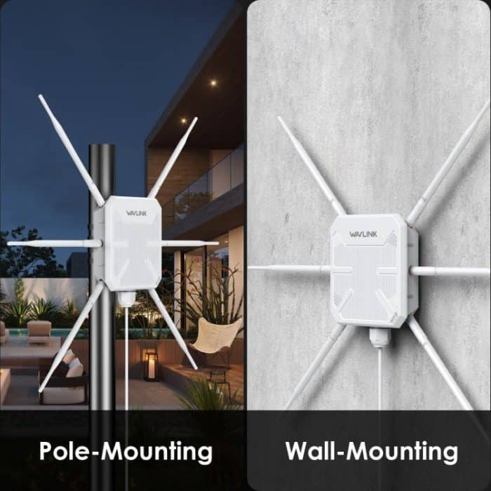 WAVLINK WN588HX3 AX3000 WLAN-Extender für den Außenbereich mit 6 Antennen, Dualband-WLAN-Repeater, US Plug, UK Plug, EU Plug, AU Plug – Bild 11