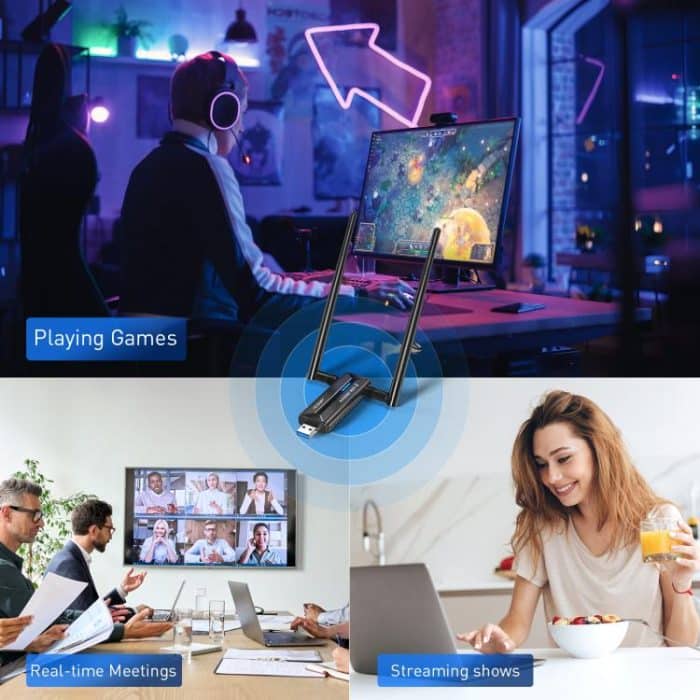 EDUP EP-AX1672 AX3000 USB 3.0 Wireless WiFi 6E Adapter 802.11g Hochleistungs-Wireless-USB-Adapter 2,4 GHz & 5 GHz & 6 GHz mit Chipsatz MT7621AU – Bild 5