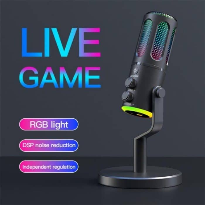 SU8 RGB-Licht-Desktop-Mikrofon mit Rauschunterdrückung für Live-Streaming/Aufnahme/Gaming – Bild 4