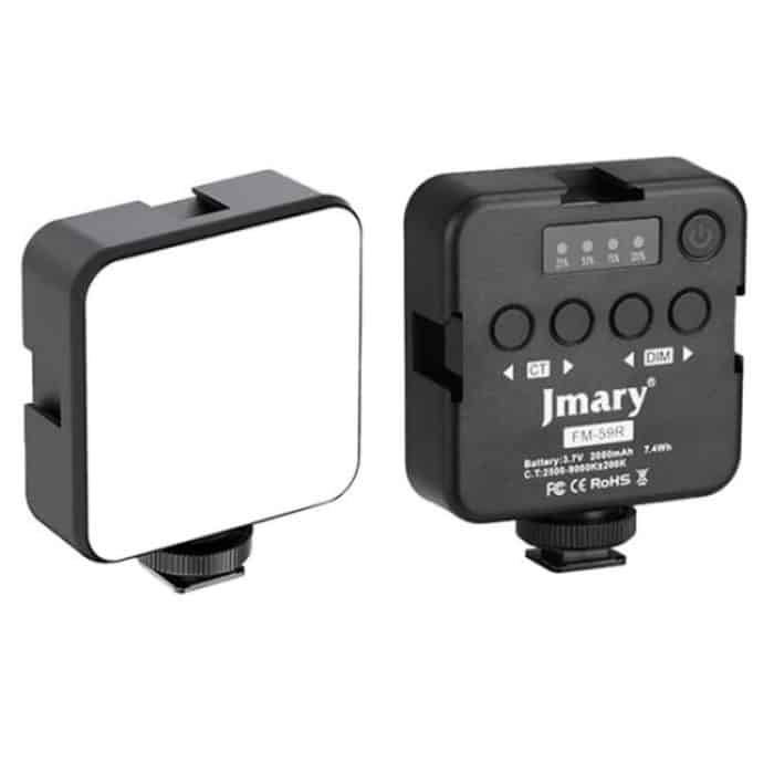 SYA0028607.jpg JMARY FM-59R Dimmbares Mini-Fülllicht für Videoaufnahmen mit 3 Cold Shoe-Halterungen – Bild 1