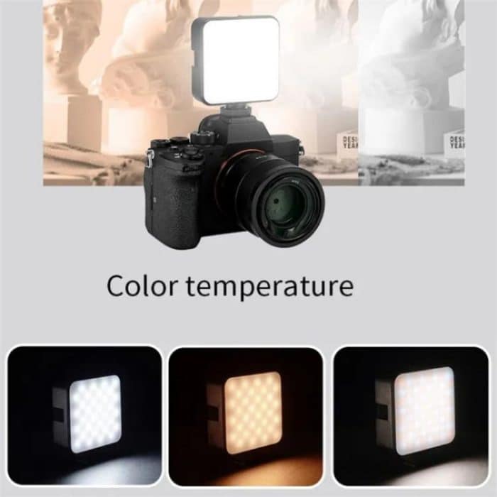 JMARY FM-59R Dimmbares Mini-Fülllicht für Videoaufnahmen mit 3 Cold Shoe-Halterungen – Bild 4