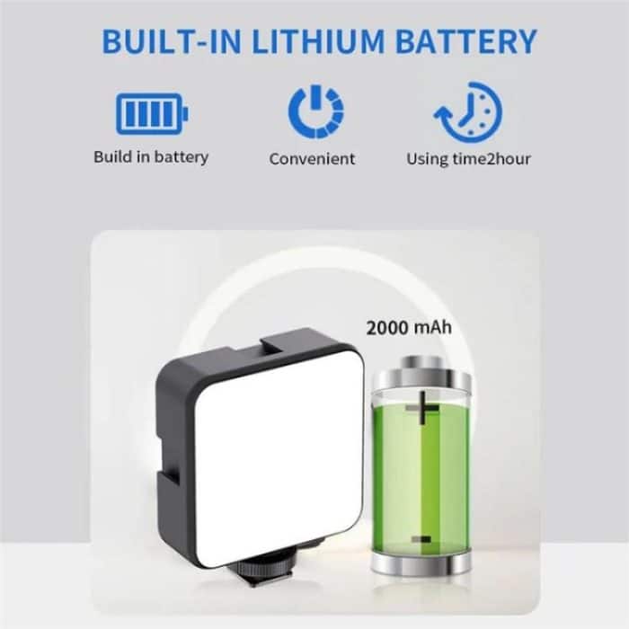 JMARY FM-59R Dimmbares Mini-Fülllicht für Videoaufnahmen mit 3 Cold Shoe-Halterungen – Bild 5