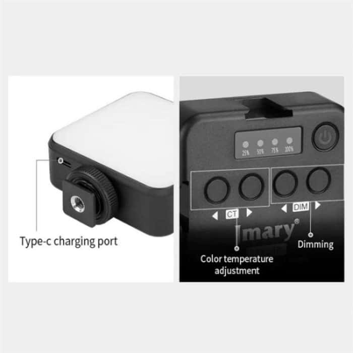 JMARY FM-59R Dimmbares Mini-Fülllicht für Videoaufnahmen mit 3 Cold Shoe-Halterungen – Bild 6