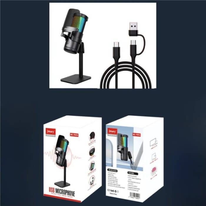 JMARY MC-PW13 360 Grad drehbares RGB-Licht-Desktop-Mikrofon – Bild 11