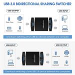 U3 USB-Laufwerk Drucker-Sharing-Splitter USB 3.0 Bidirektionaler Schalter 1 Eingang 2 Ausgang Hub – Bild 6