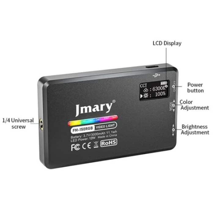 JMARY FM-150RGB Für Smartphone Laptop Kamera Tragbare LED RGB Fotografie Video Licht – Bild 3